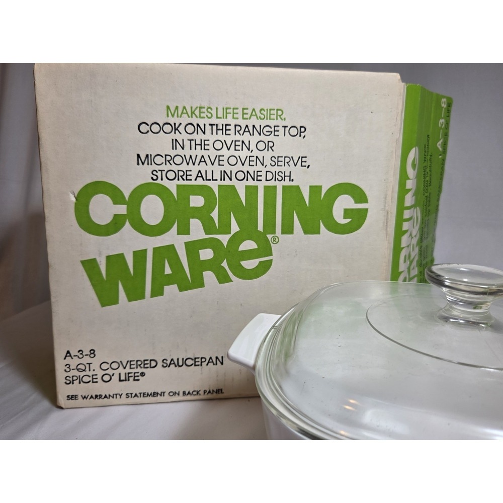 RARE NIB Vintage CorningWare Spice O' Life 3 QT Square Casserole with Lid - Picture 6 of 11